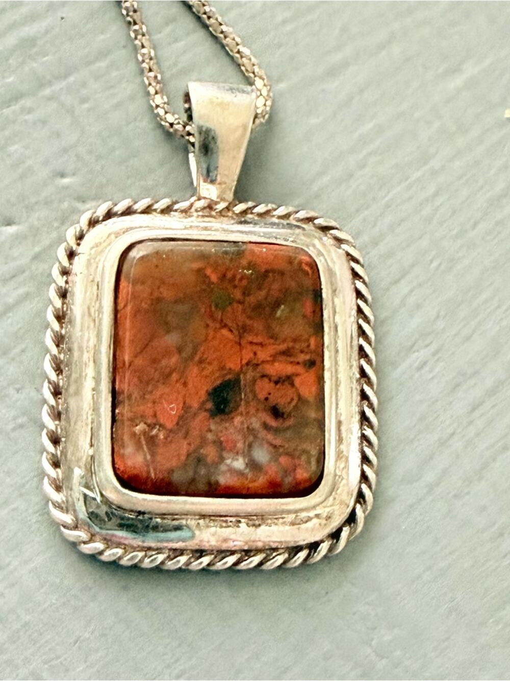 Peyote Bird 925 Sterling Silver Agate Stone Pendant Necklace